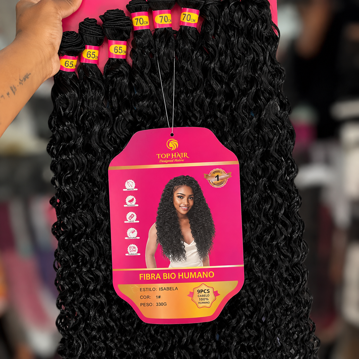 Cabelo Bio humano Isabela 330g 75cm Premium