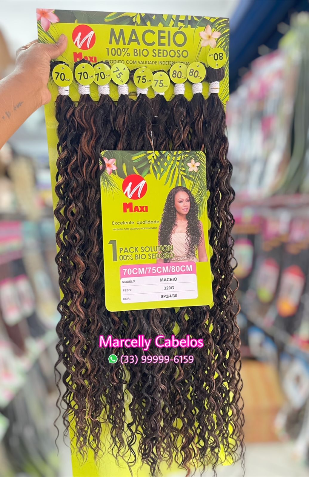 CABELO MACEIÓ BIO 70/75/80cm 300g