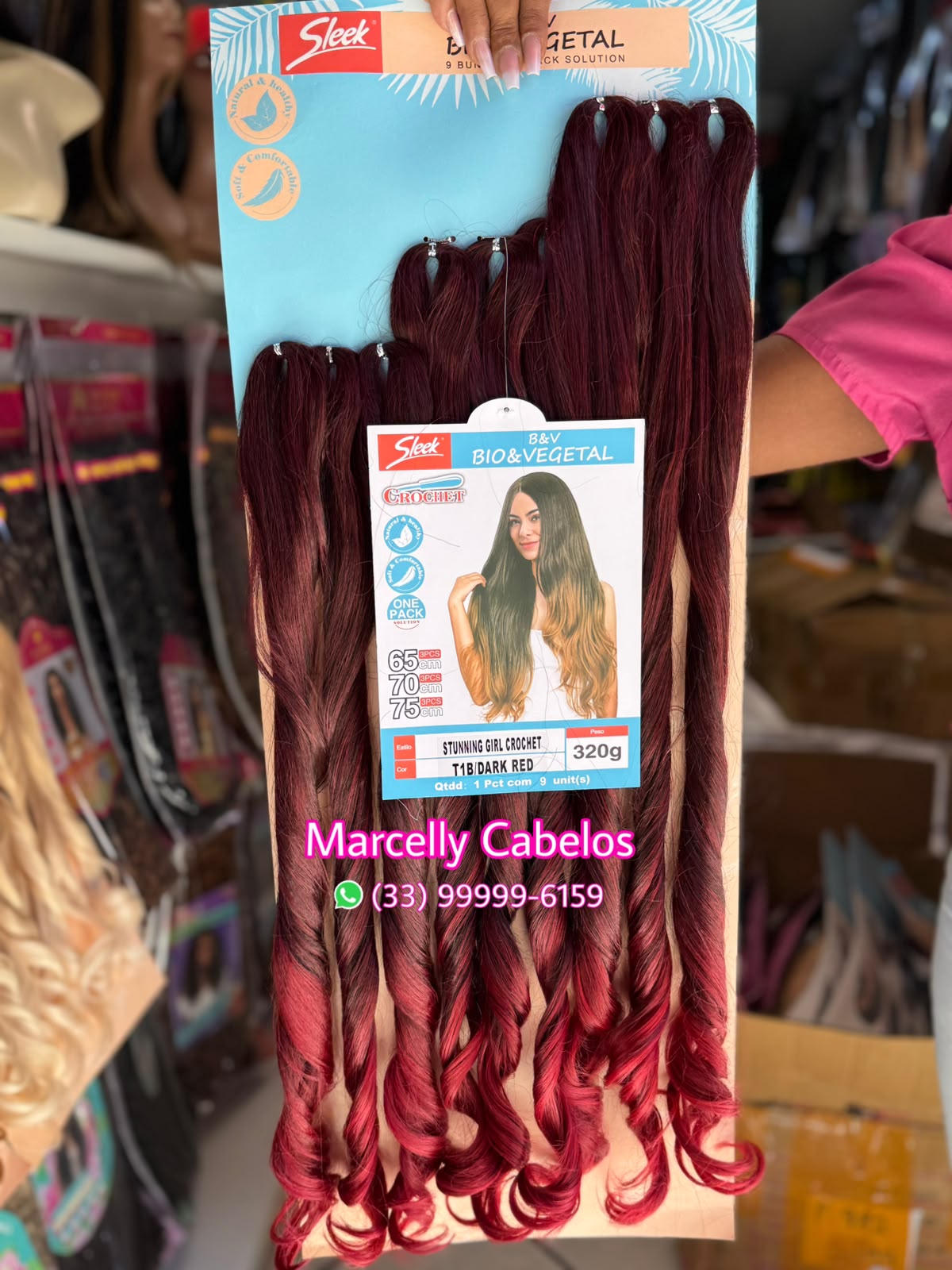 Cabelo Ondulado Stunning Girl  s/ Tela Bio Vegetal 65/70/75cm